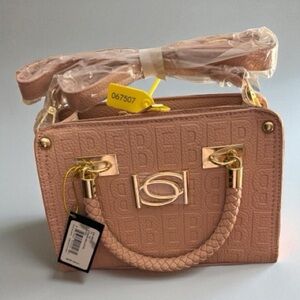 bebe Blush Satchel with Gold Details